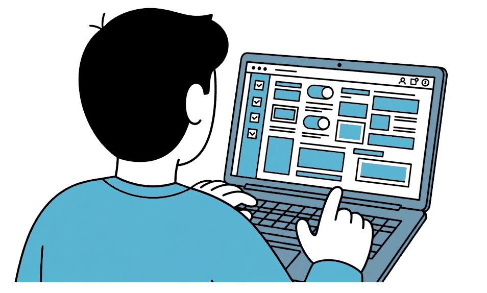 Ilustración del paso 2: una persona elige la plantilla en el editor.